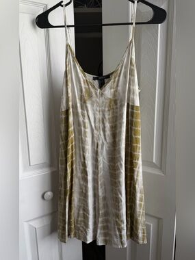 Forever 21 Olive Tie-Dye Slip Mini Dress